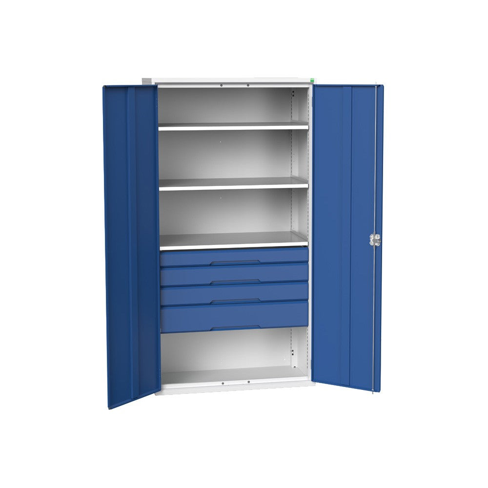 kitted cupboard with 3 shelves & 4 drawers