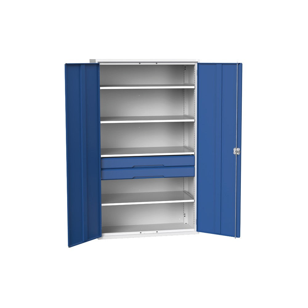 kitted cupboard with 4 shelves & 2 drawers