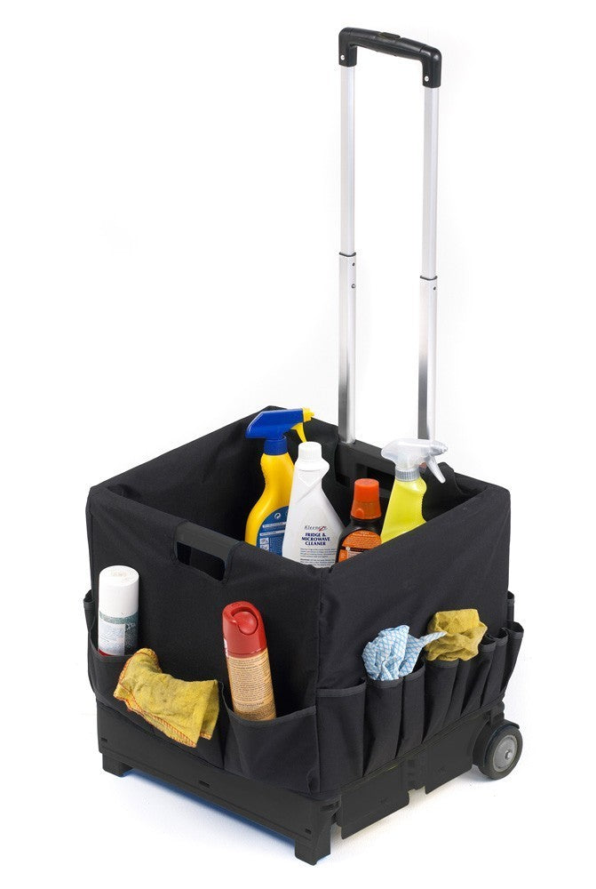 Large Folding Box Trolley Black - n Use (Cleaning)