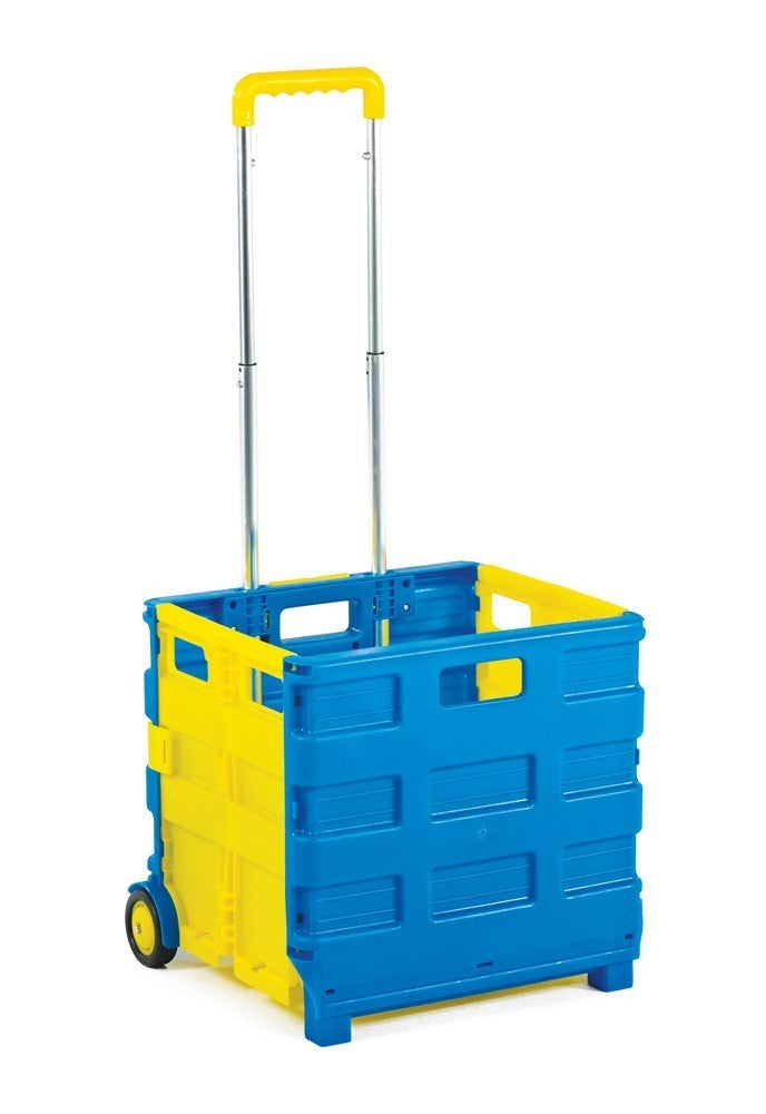 Large Folding Box Trolley Blue and Yellow