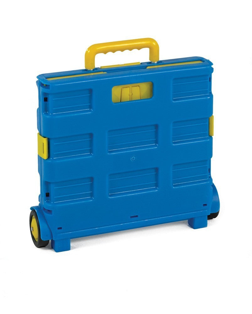 Large Folding Box Trolley Blue and Yellow - Folded
