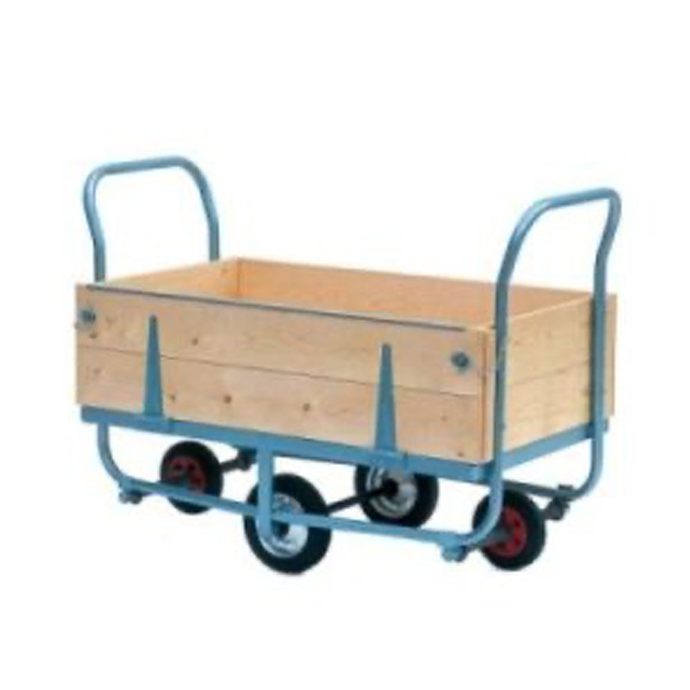 Warehouse Trolley with Wooden Sides