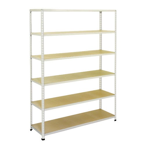 Medium Duty Shelving with 6 Levels 1525mm Wide grey chipboard shelves