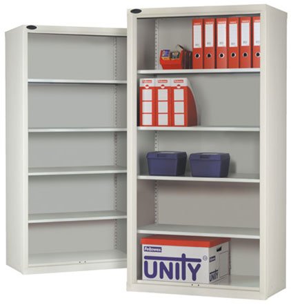open front steel cupboard
