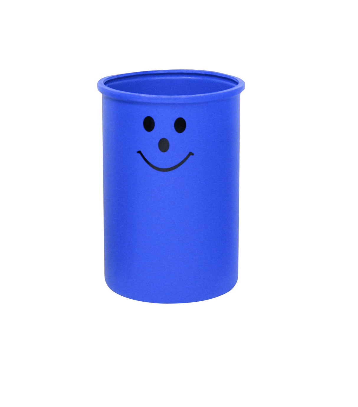 open top litter bin blue