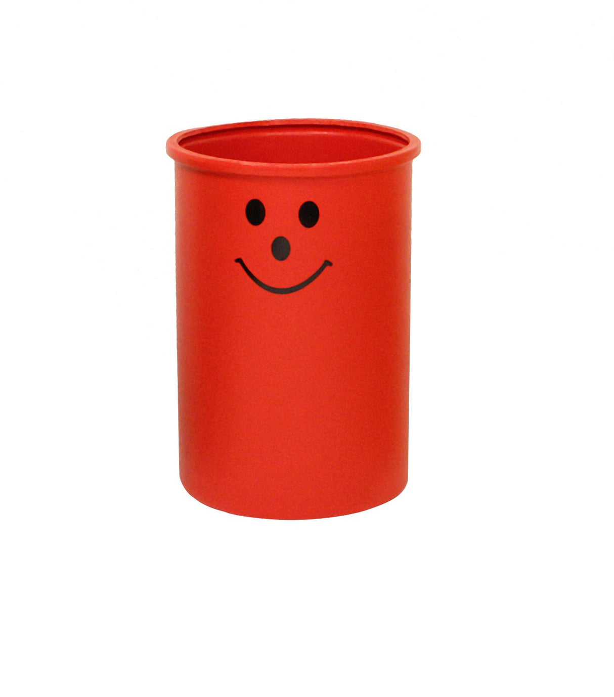 open top litter bin red
