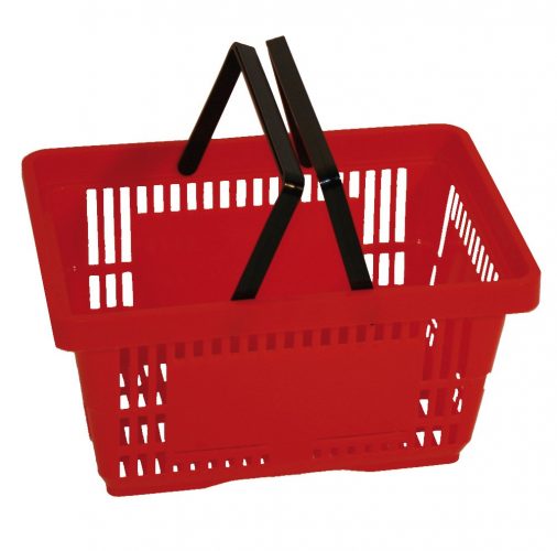 Plastic Shopping Basket - Red