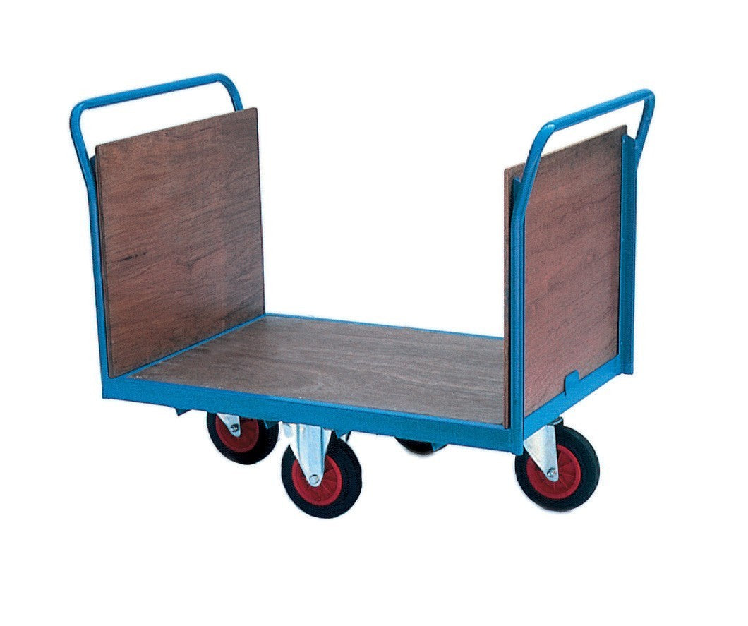 Easy Steer Platform Trolley with Solid Sides