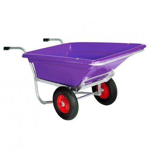 Purple tipping wheelbarrow
