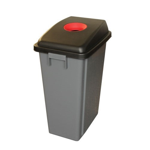 Recycling Bin with 60 Litre Capacity and Red Lid