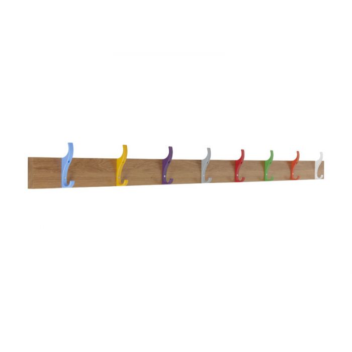 school coat rail 8 hooks