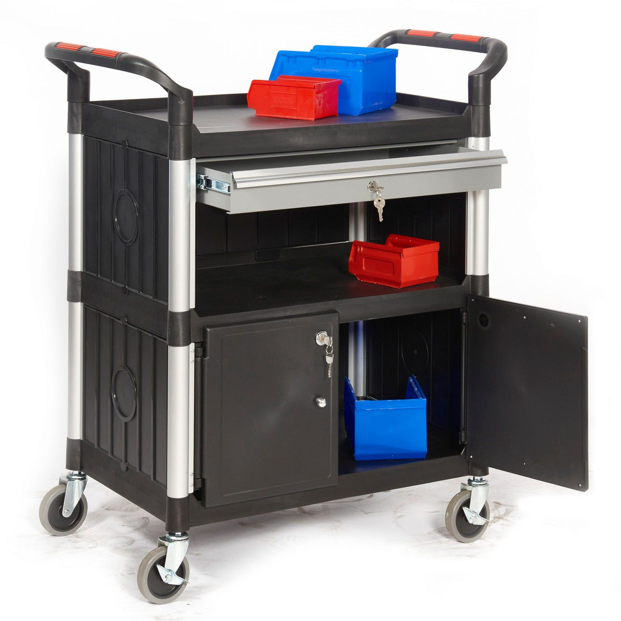 shelf trolley with cupboard