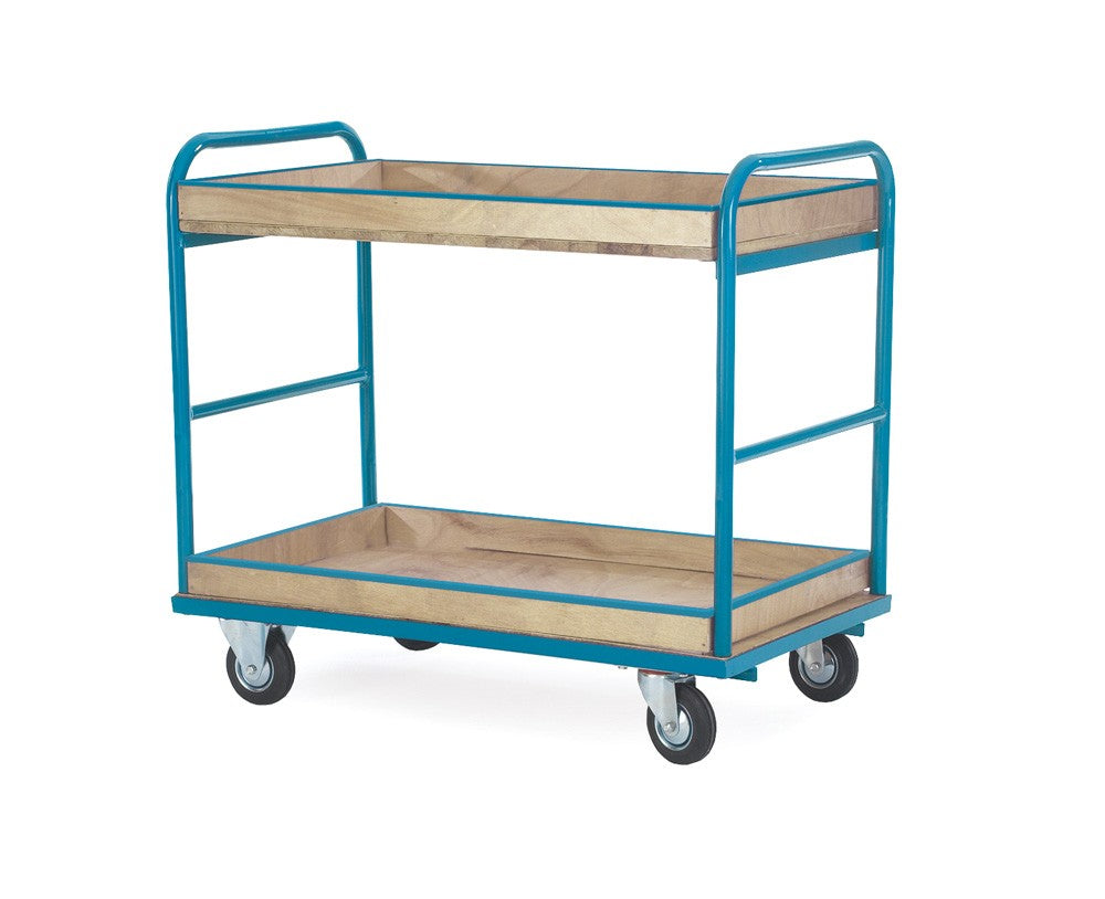 Shelf Trolley with 2 Shelves and Lip Surround