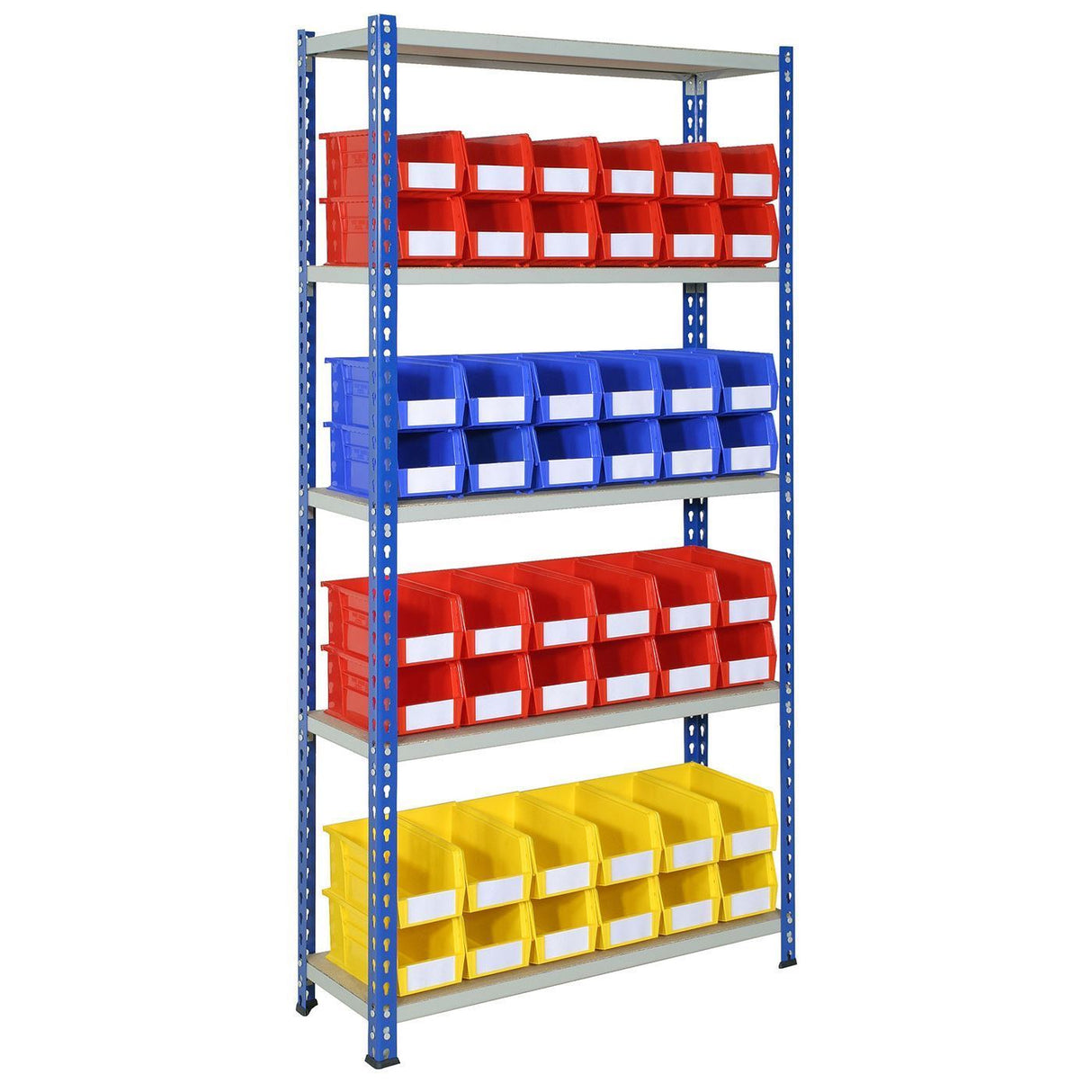 Shelving with Plastic Bins