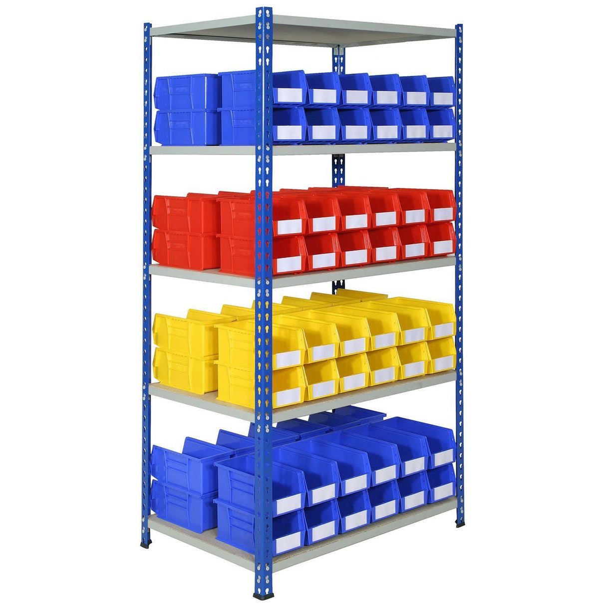 Shelving with Plastic Bins