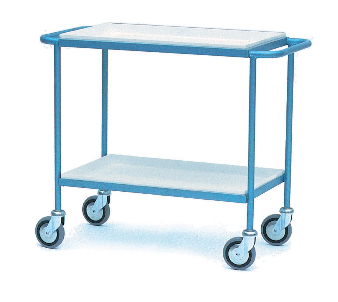 Tea Tray Trolley with 2 Steel Trays