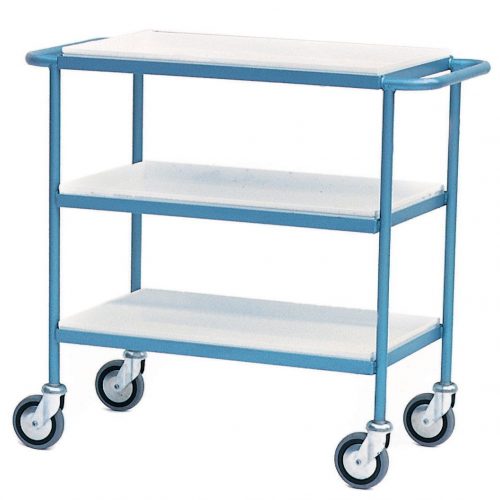 Tea Tray Trolley with 3 Steel Trays