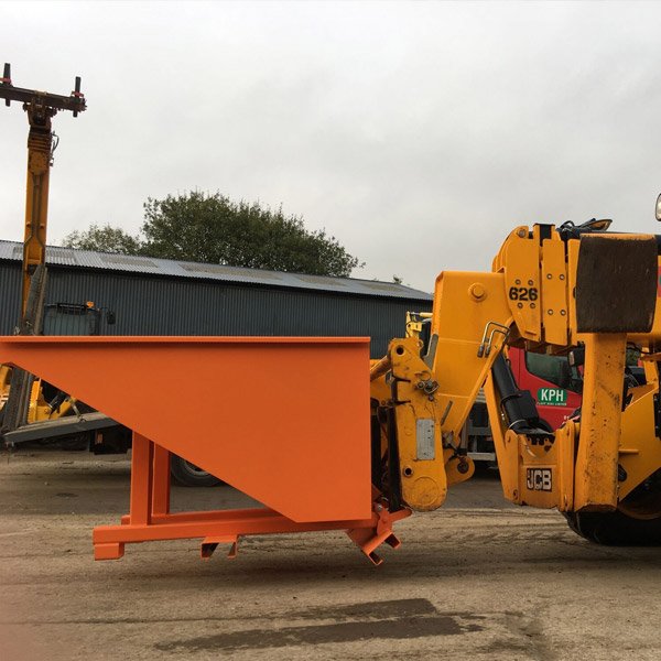 telehandler auto locking tipping skip