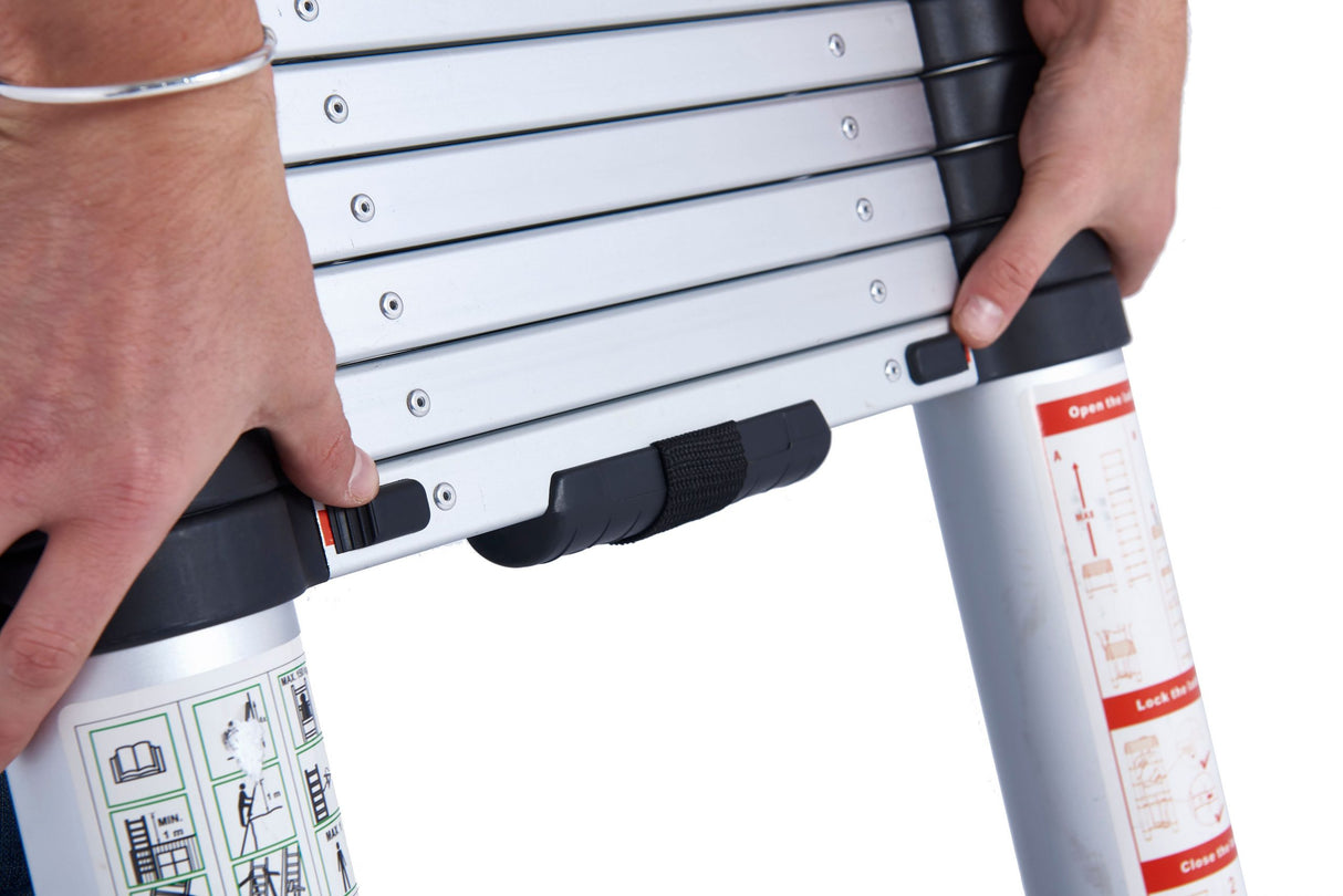 telescopic ladder closing button