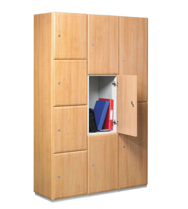 timber door lockers light oak