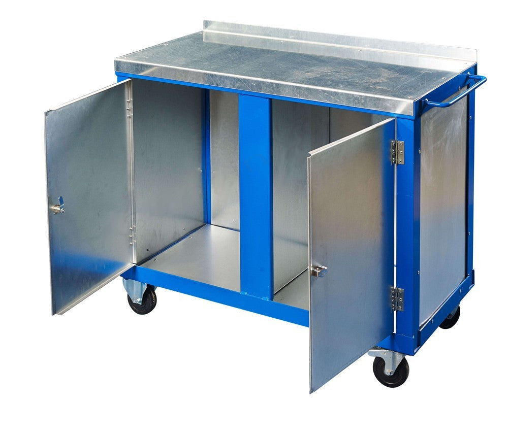 Mobile Tool Trolley with Two Cupboards