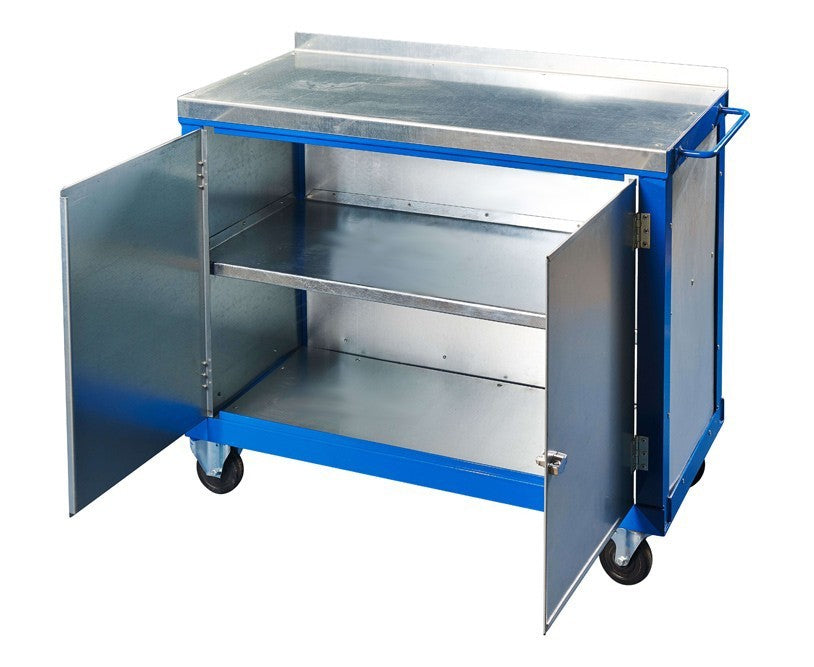 Mobile Tool Trolley with Double Cupboard