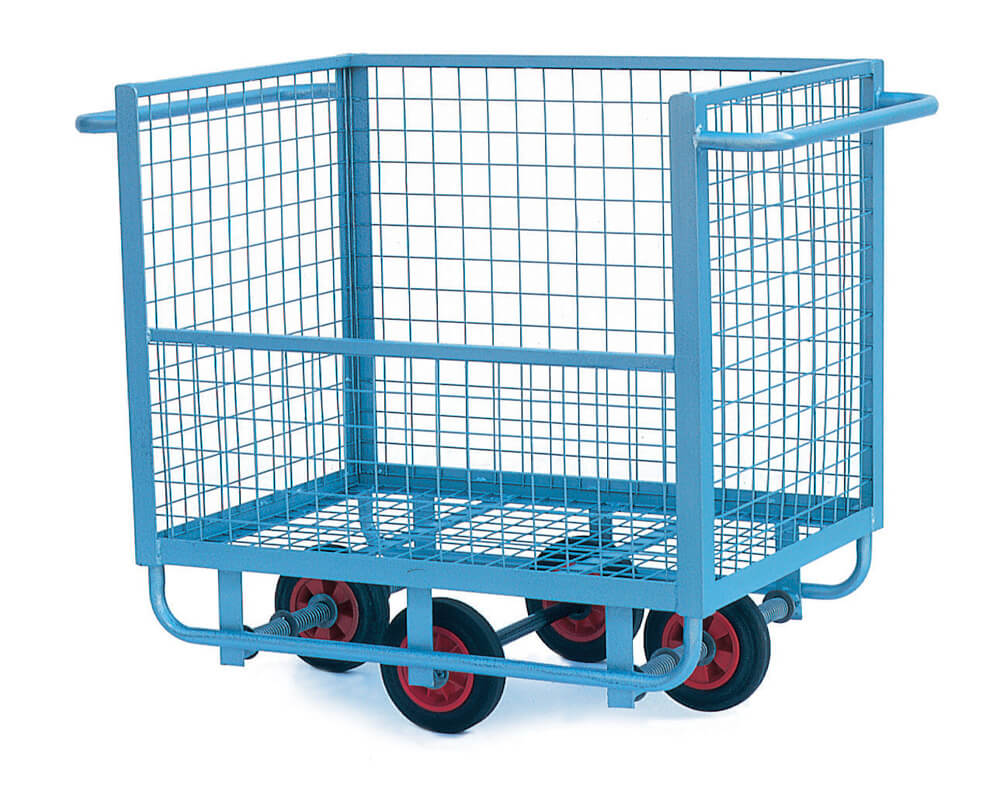 Warehouse Trolley with Mesh Cage