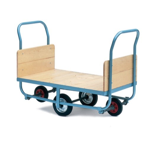 Warehouse Trolley with Wooden Ends