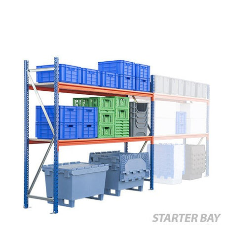 3 Level Long Span Shelving with Heavy Duty Levels - Starter Bay