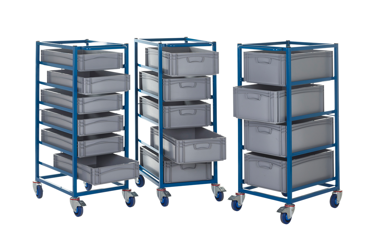 Tray Rack Trolleys complete with Euro Containers