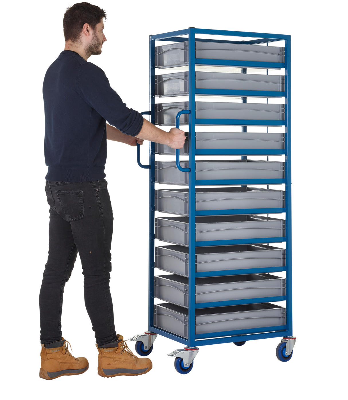 Tray Rack Trolleys complete with Euro Containers