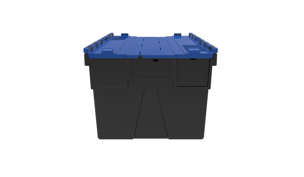 Attached Lid Containers - Black with Blue Lid