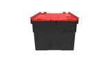Attached Lid Containers - Black with Red Lid