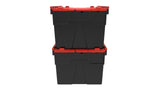 Attached Lid Containers - Black with Red Lid