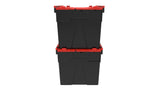 Attached Lid Containers - Black with Red Lid