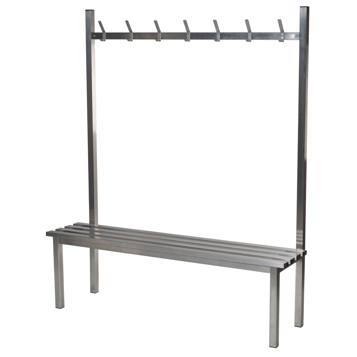 Single Sided Benches - Stainless Steel Slats & Hooks
