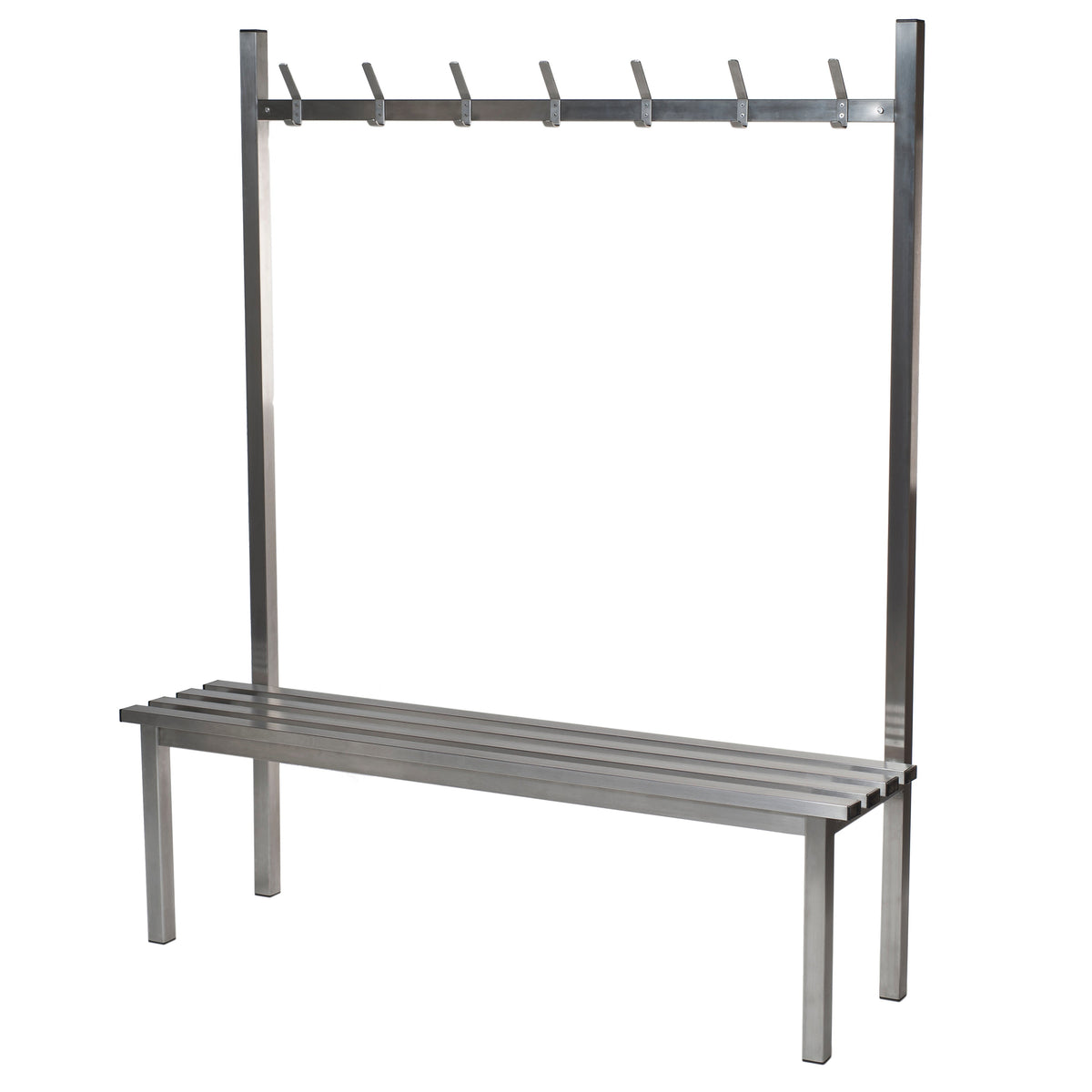 Single Sided Benches - Stainless Steel Slats & Hooks