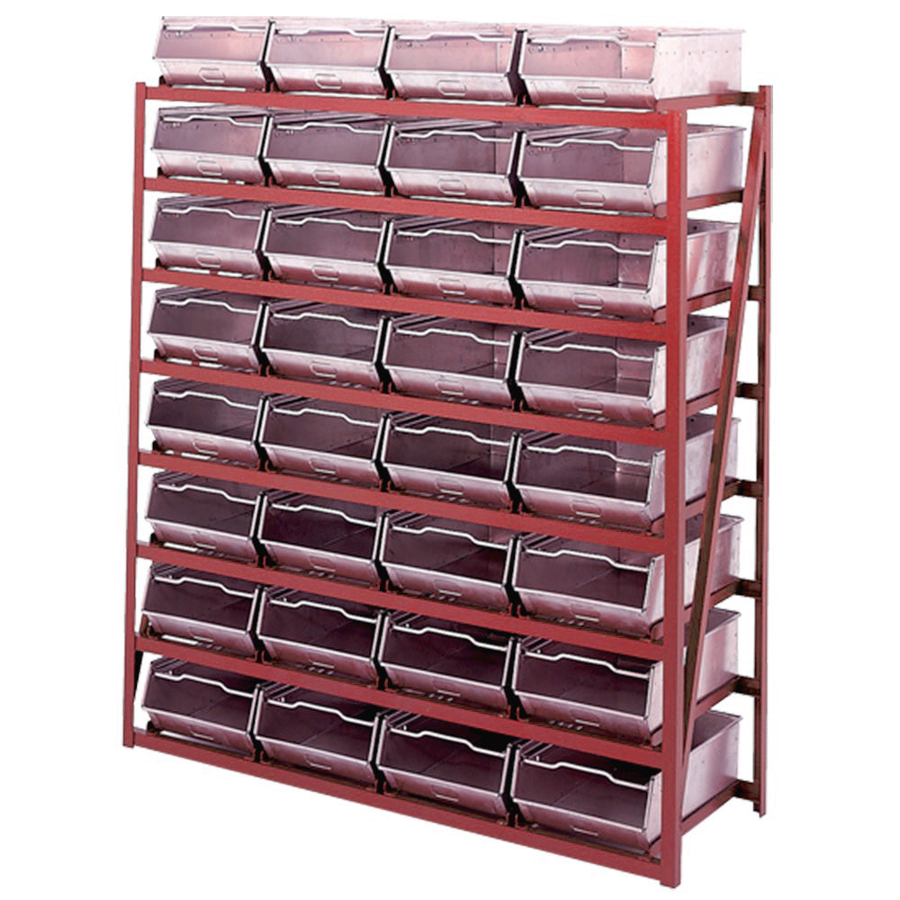 Galvanised Bin Racks - 8 Shelves