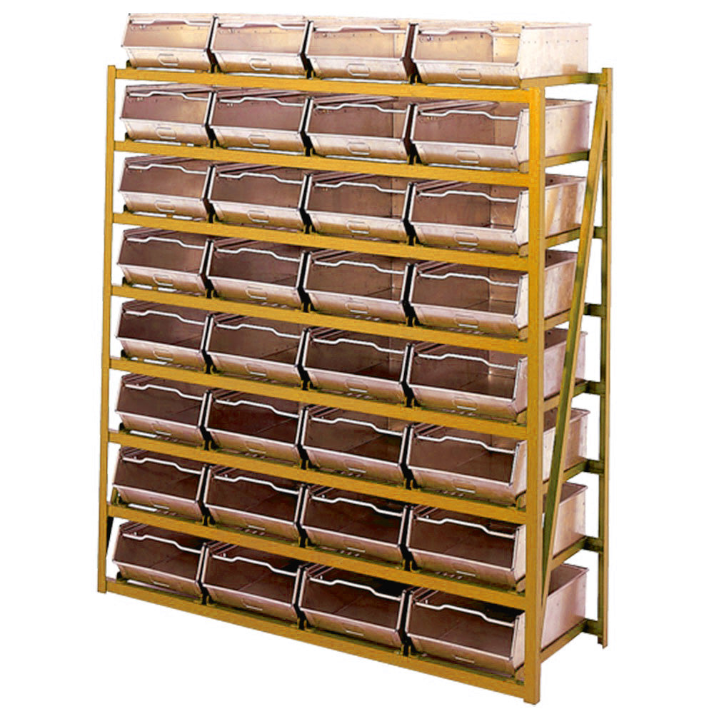 Galvanised Bin Racks - 8 Shelves