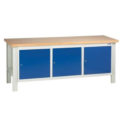Workbench with Three Cupboards