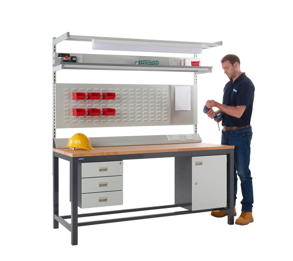 Heavy Duty Workbenches - Lower Shelves - Fitted Steel Plate