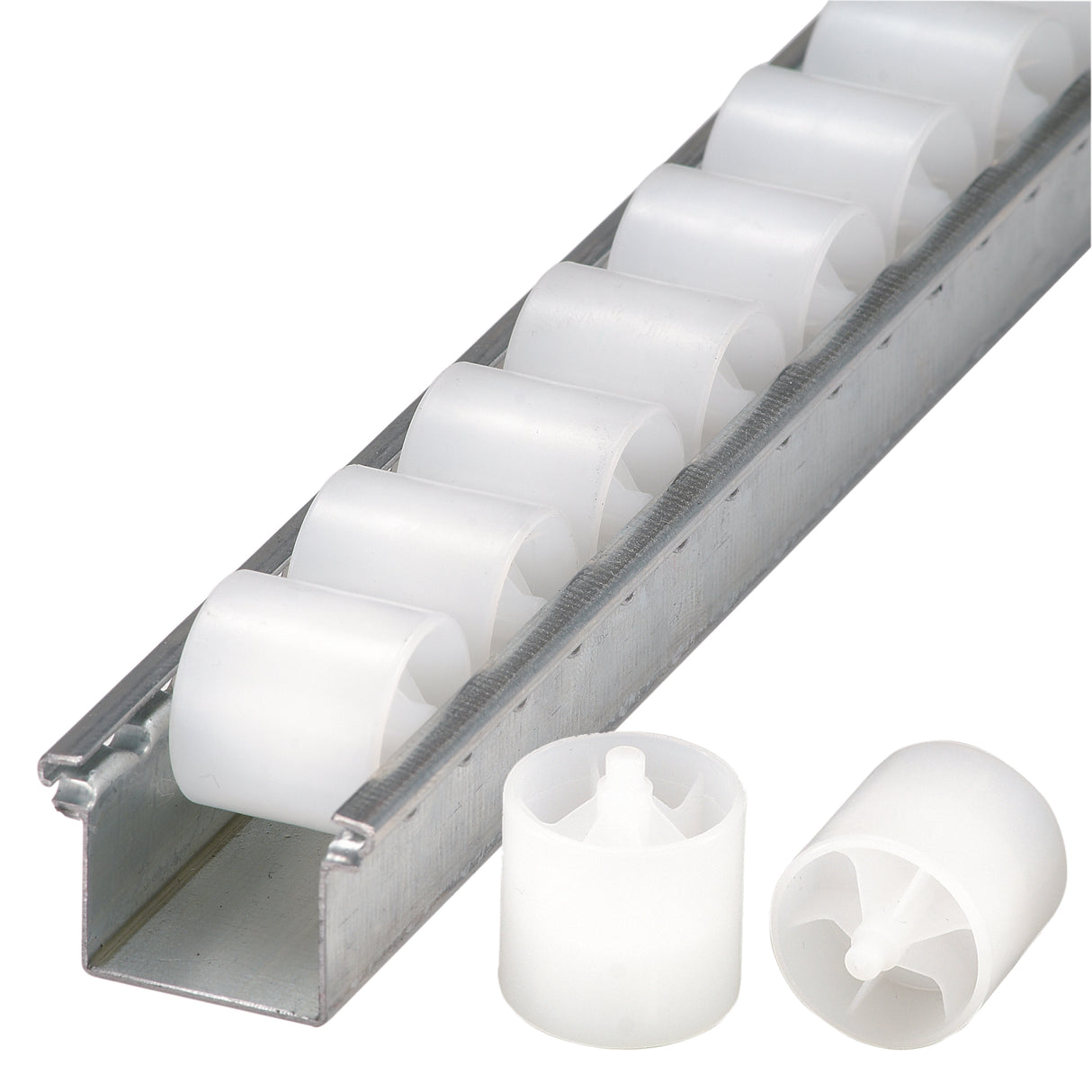 Light Duty Roller Tracks - Flanged plastic rollers