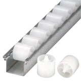 Light Duty Roller Tracks - Flanged plastic rollers