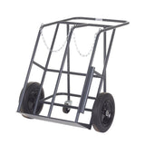 Heavy Duty Cylinder Trolleys with  Solid Rubber Wheels & Support Castors