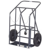 Heavy Duty Cylinder Trolleys with  Solid Rubber Wheels & Support Castors