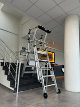 Folding Telescopic Large Platform Step with Safety Gates