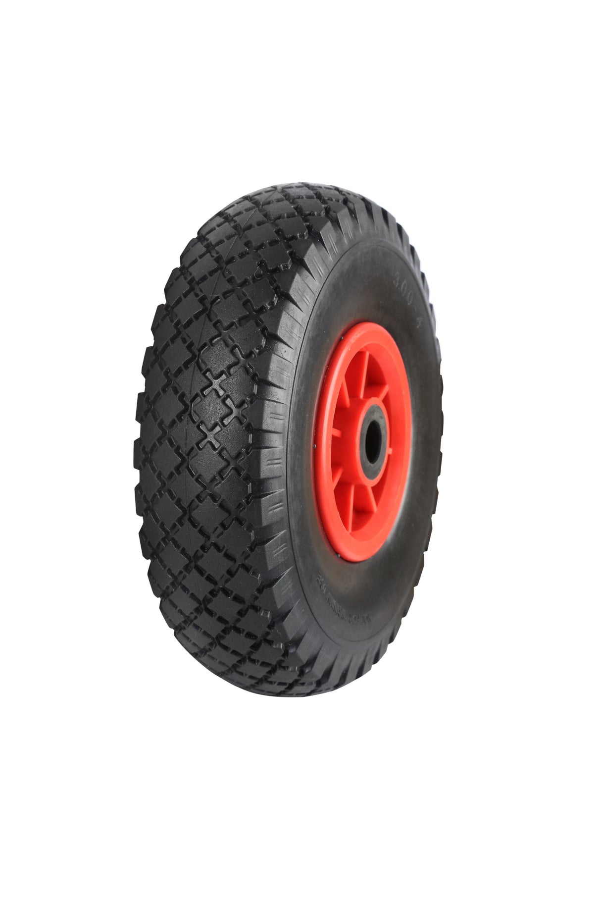 Wheels -   PW Series (Black Pneumatic tyred wheels with Red Polypropylene centres)