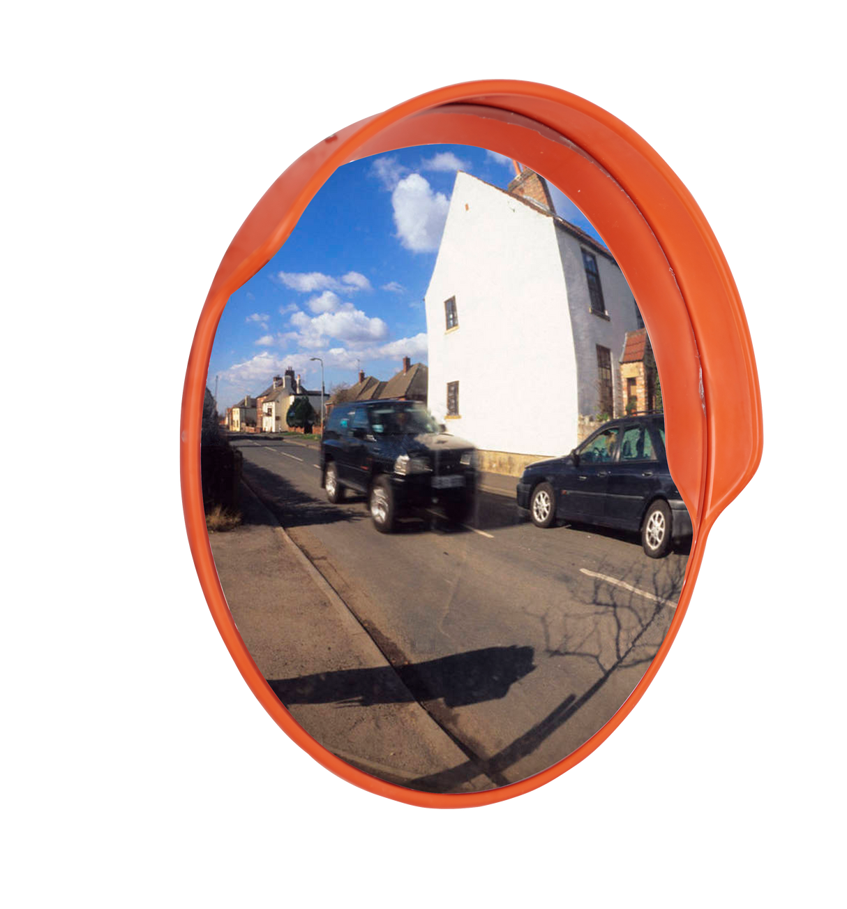Traffic Mirrors with Hoods