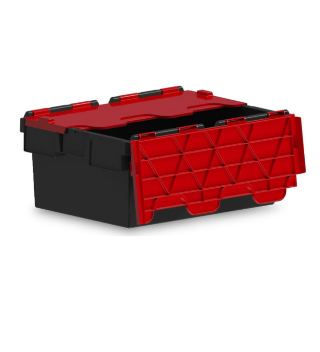 Attached Lid Containers - With coloured Lids