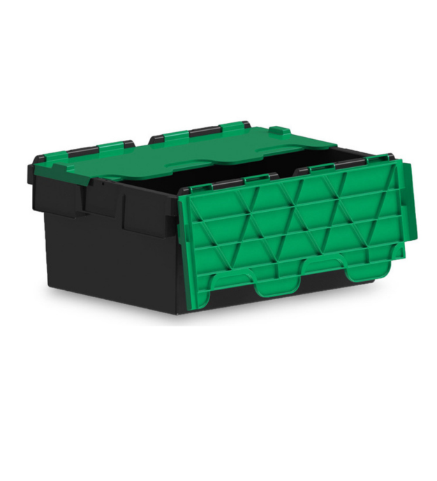 Attached Lid Containers - With coloured Lids